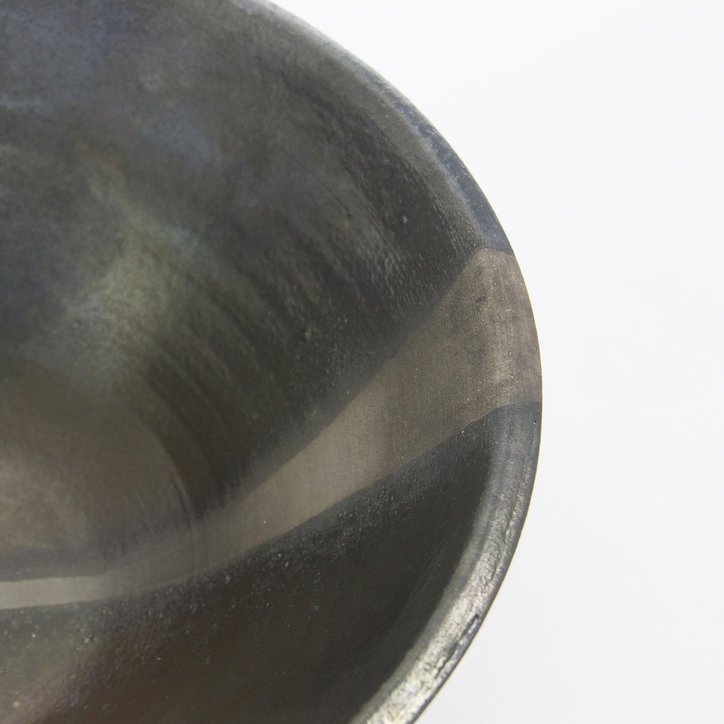 Japanese Minimalistic Black Fringe Set Of 4 Bowls Raku Ceramics Black Metal