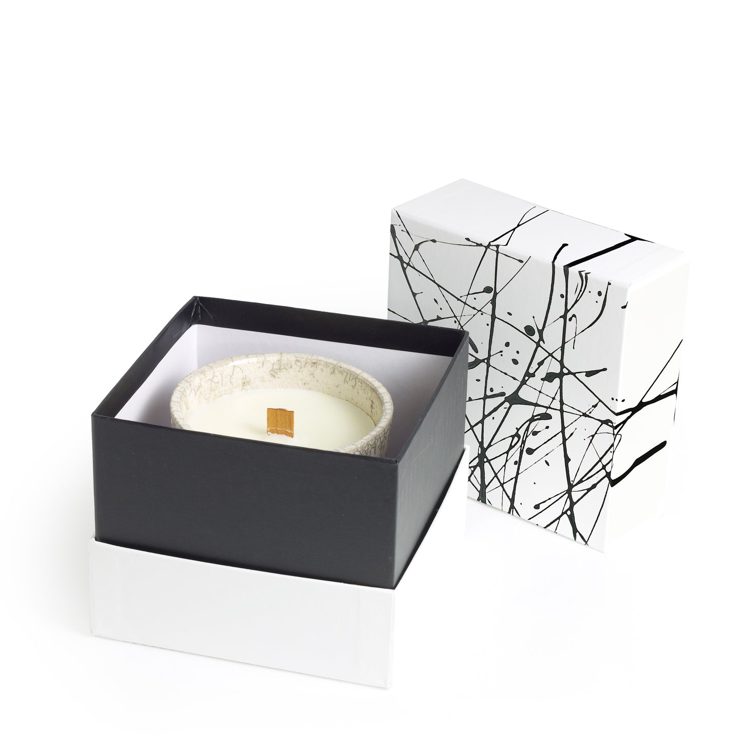 Present Box for Komorebi Candles and Cups Black White Dripping LAAB