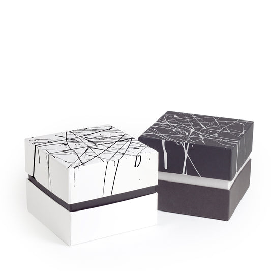Present Box for Komorebi Candles and Cups Black White Dripping LAAB