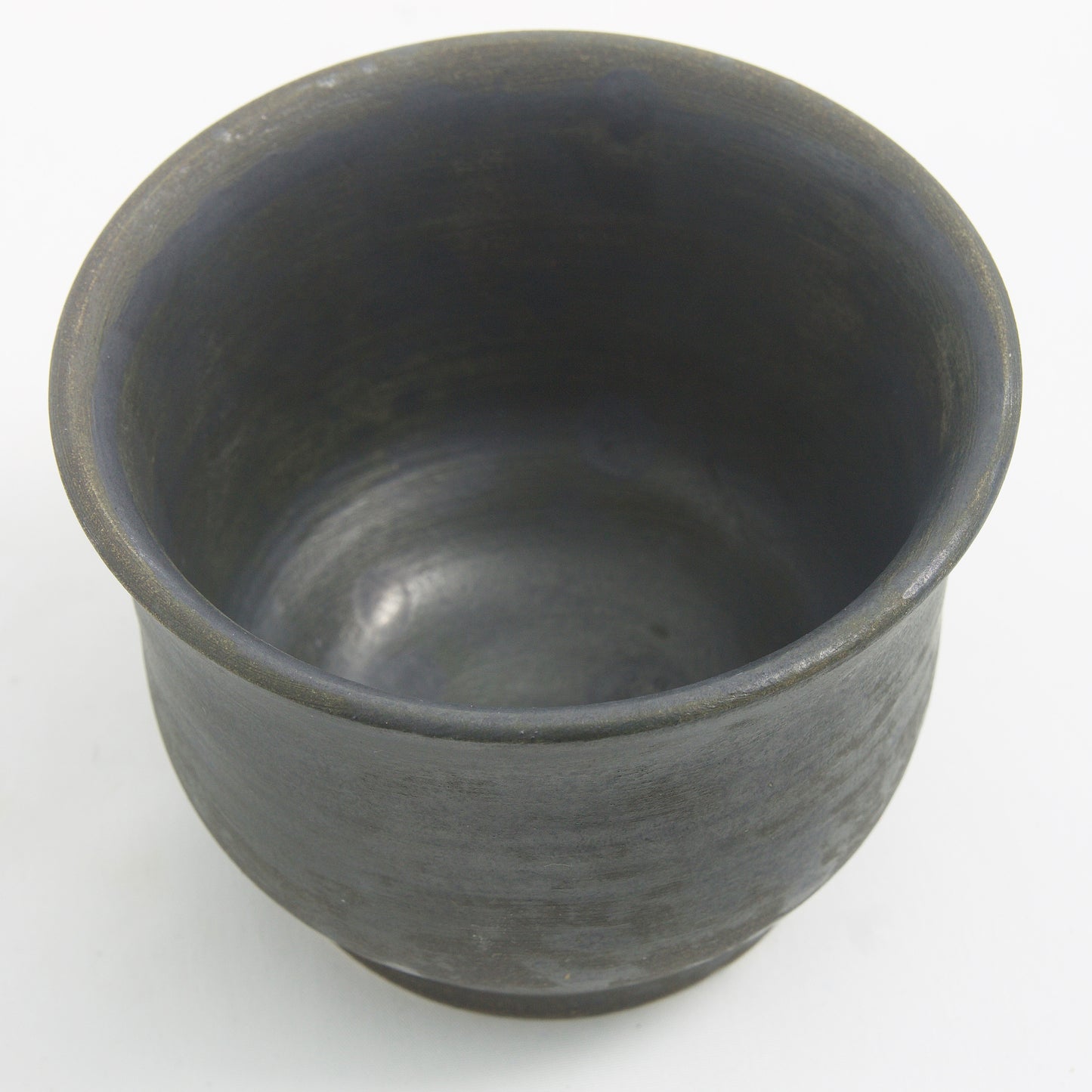Japanese Minimalistic Earth Set of 3 Tea Cups Raku Ceramics Black Burnt