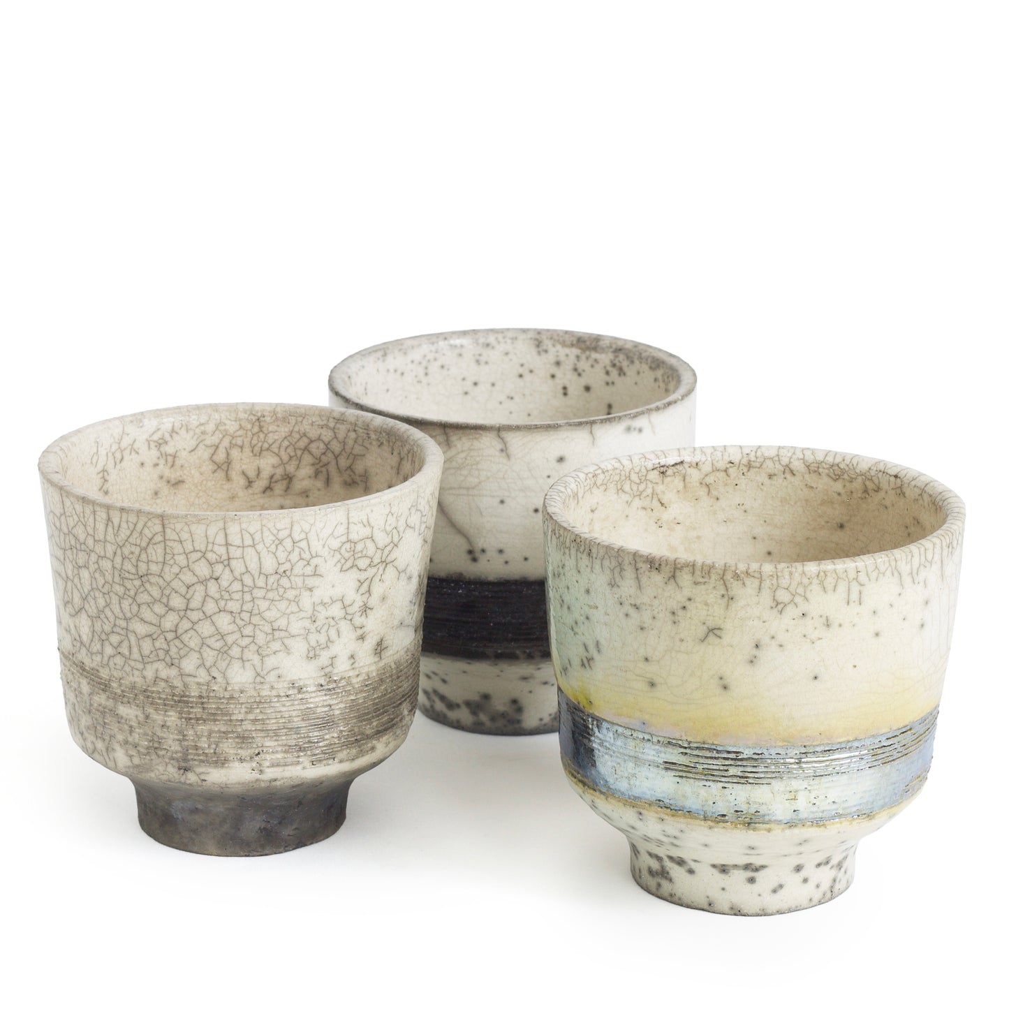 Japanese Komorebi Scented Candle Cup Black Base Raku Crackle