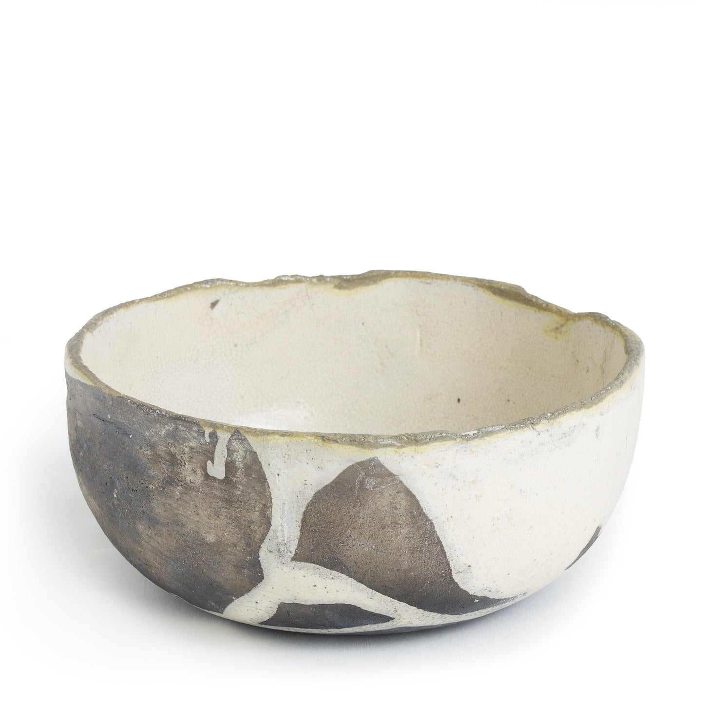 Japanese Yugen Scented Large Candle Raku White and Black Ceramic