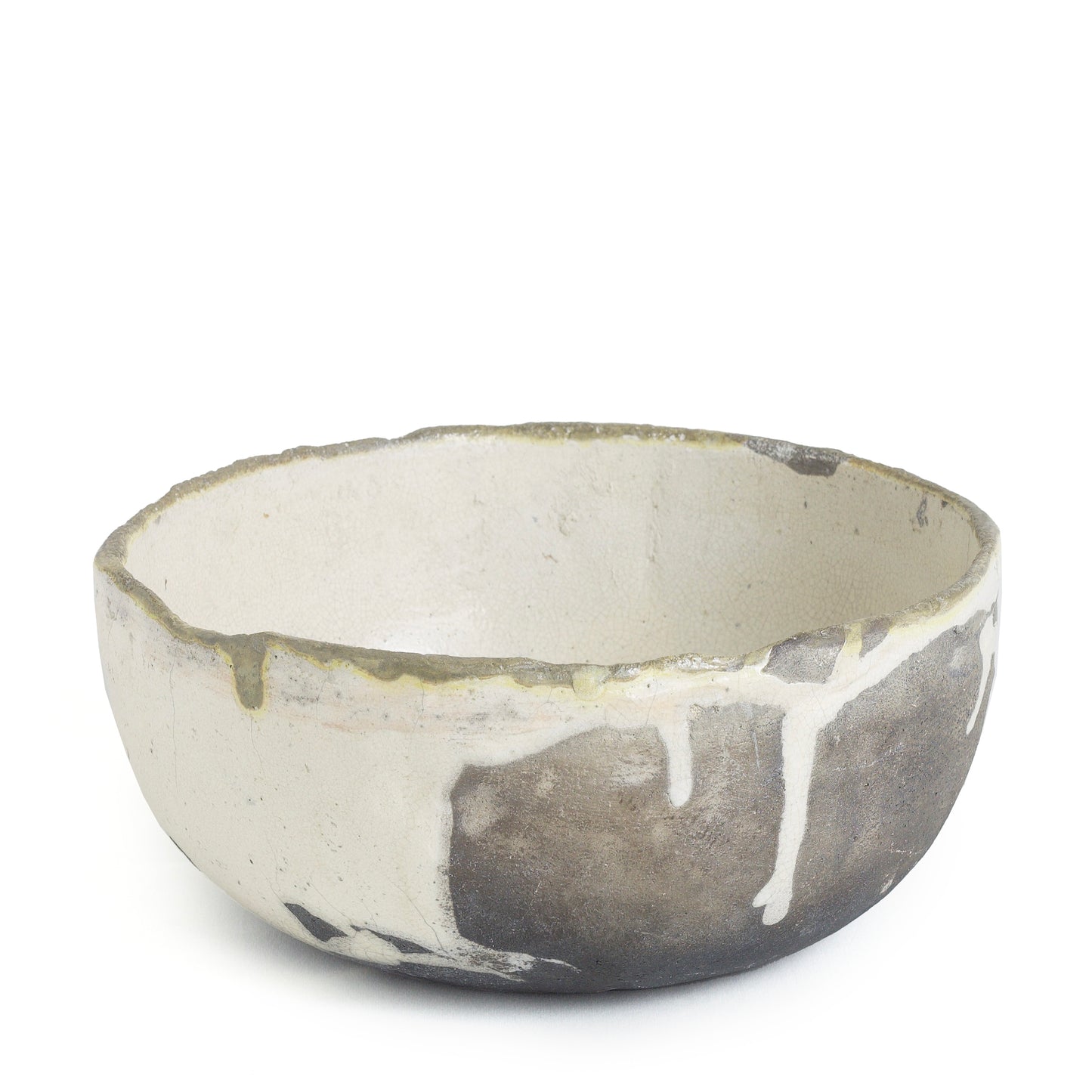 Japanese Yugen Scented Large Candle Raku White and Black Ceramic
