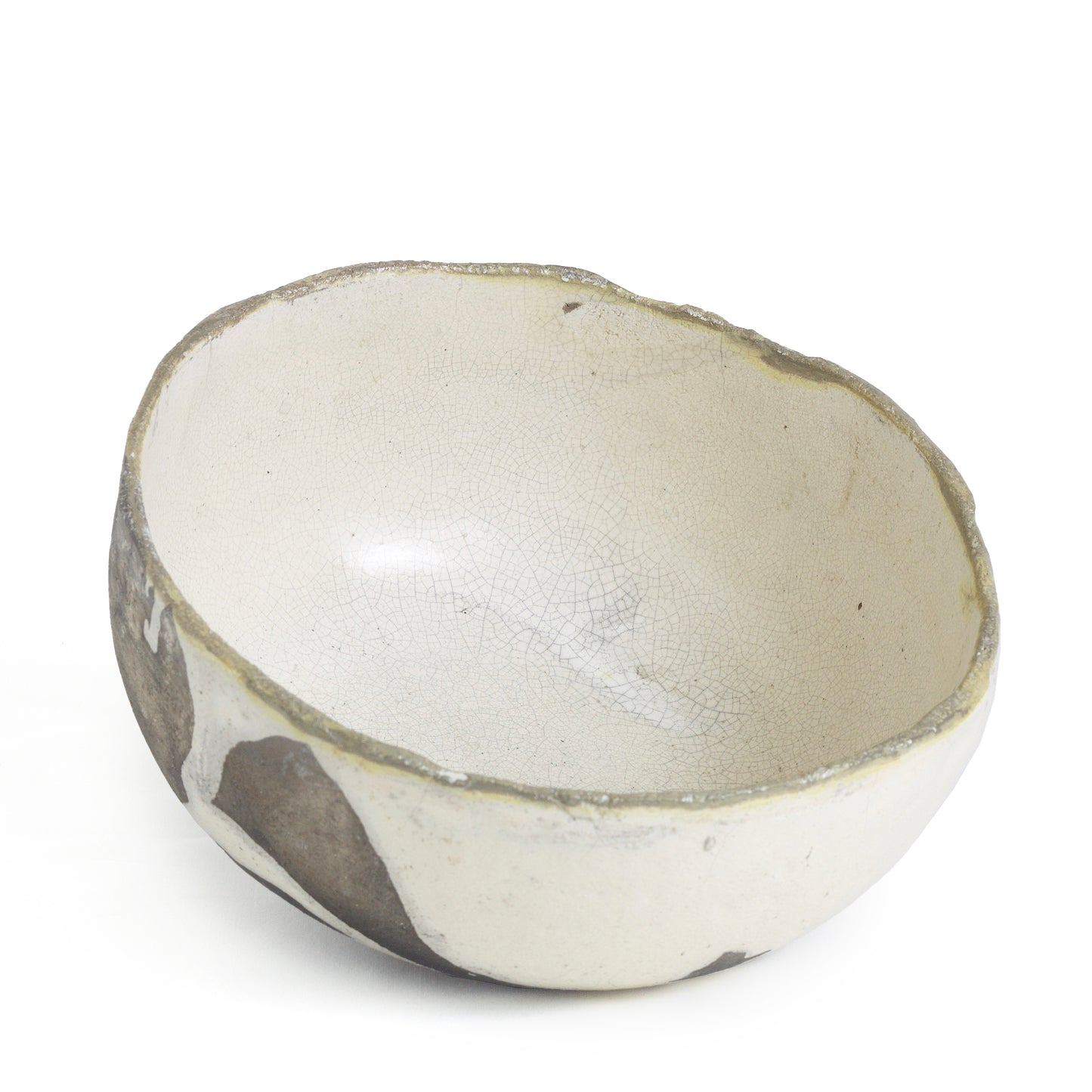 Japanese Yugen Scented Large Candle Raku White and Black Ceramic