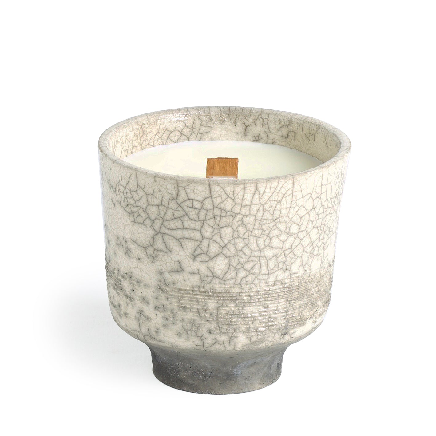 Japanese Komorebi Scented Candle Cup Black Base Raku Crackle