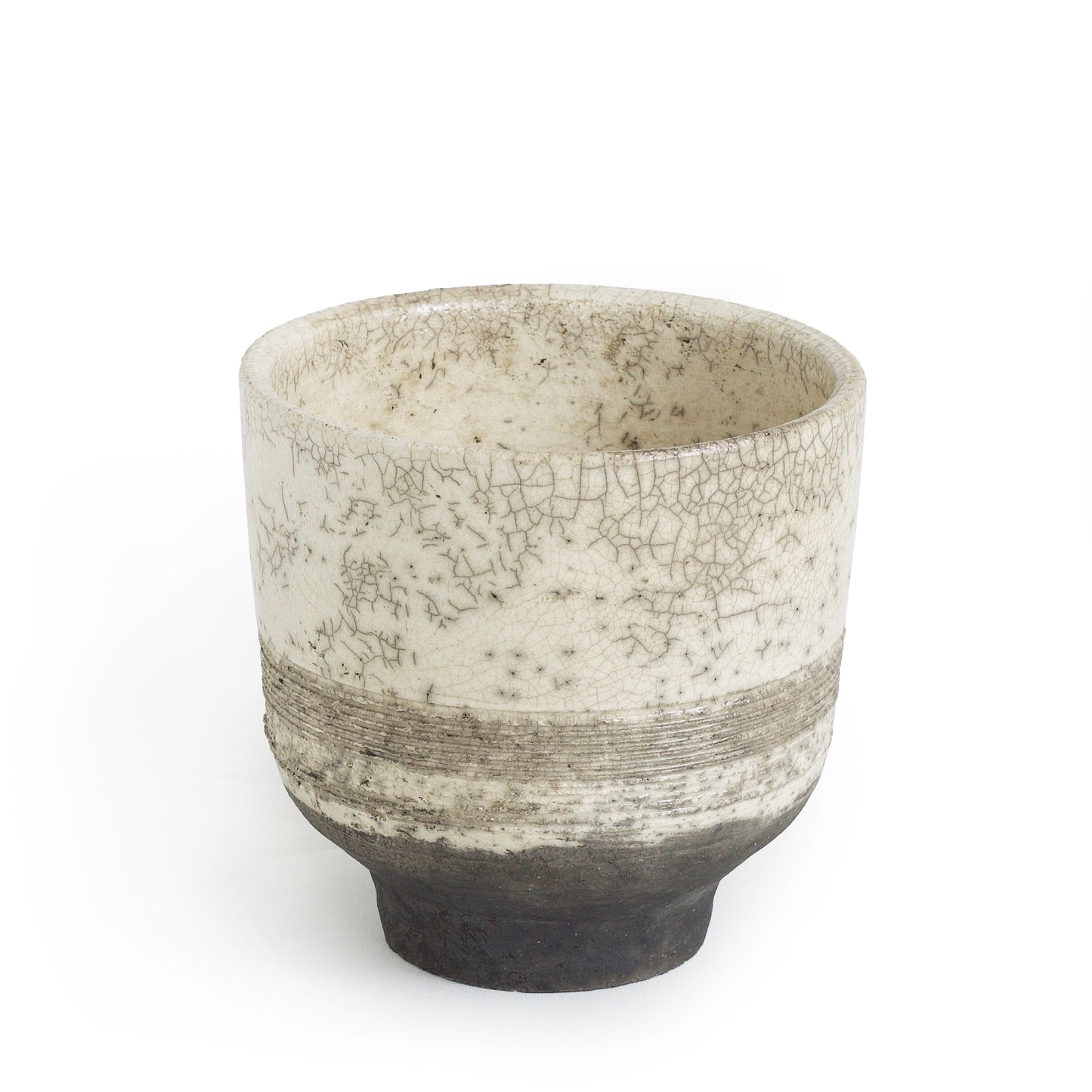 Japanese Komorebi Scented Candle Cup Black Base Raku Crackle