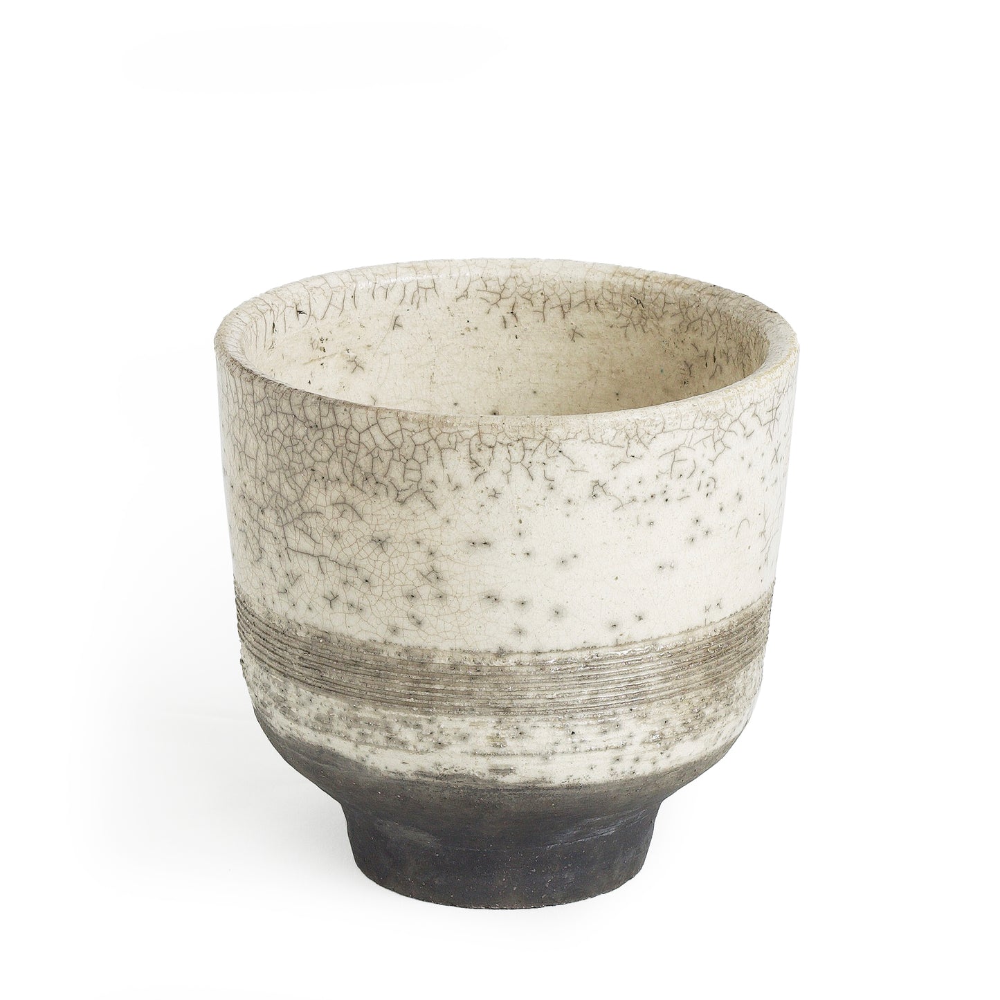 Japanese Komorebi Scented Candle Cup Black Base Raku Crackle