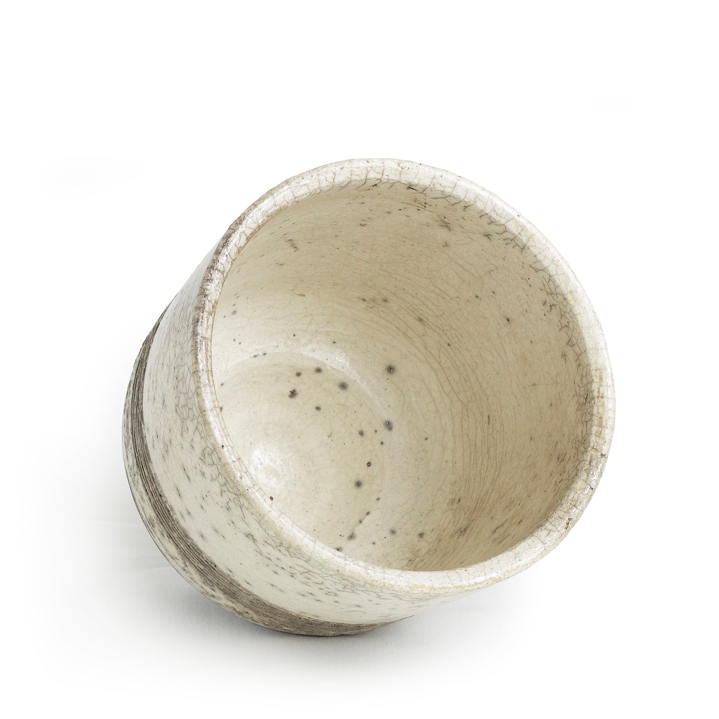 Japanese Komorebi Scented Candle Cup Black Base Raku Crackle