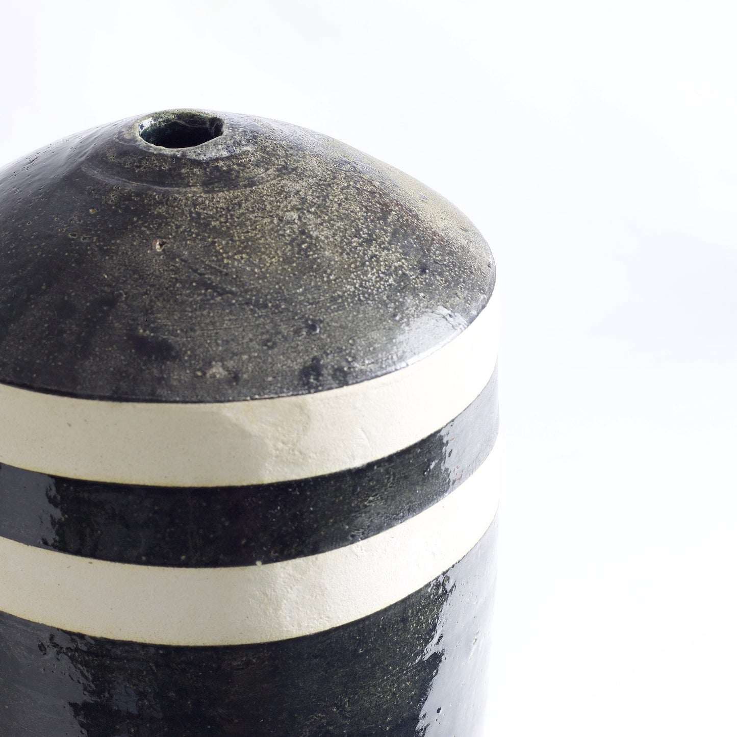 Modern Matera Black and White Vase Original Ceramic