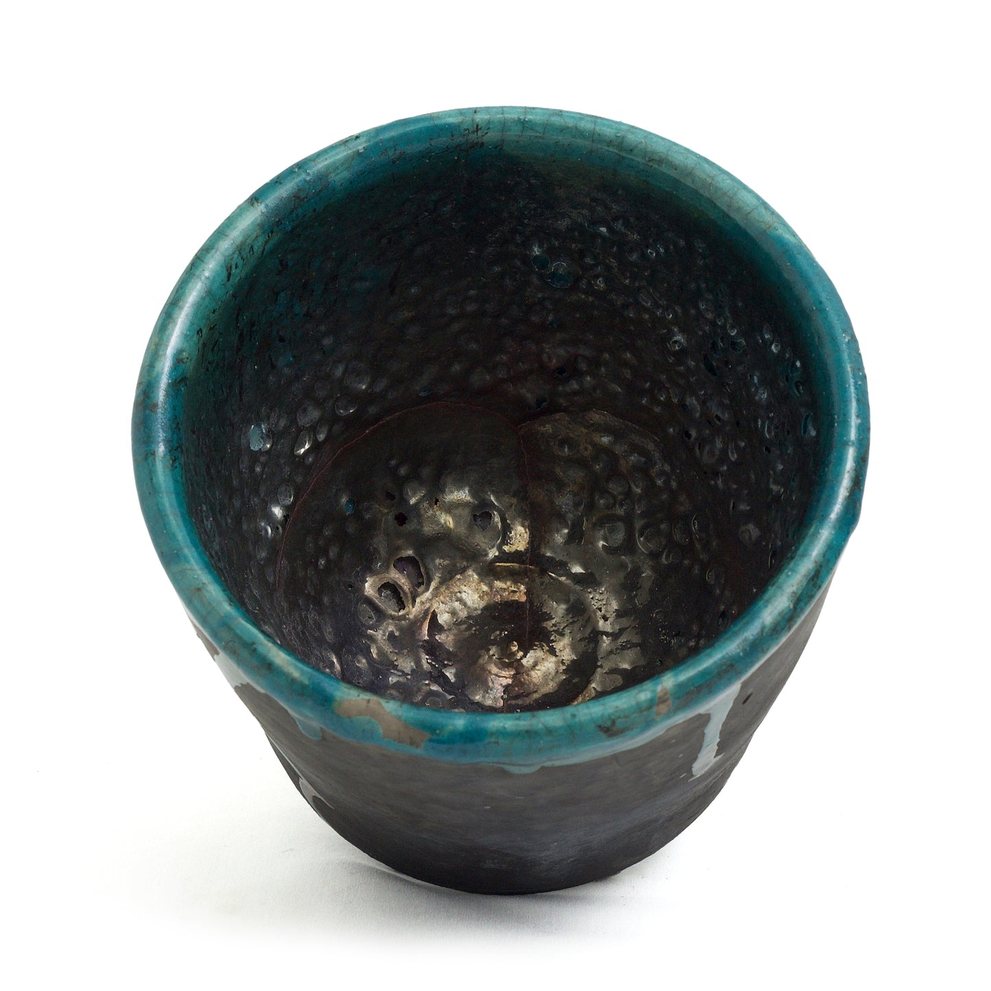 Contemporary Artide Vase Mangkuk Bowl Ceramic Metal Coating Black Green