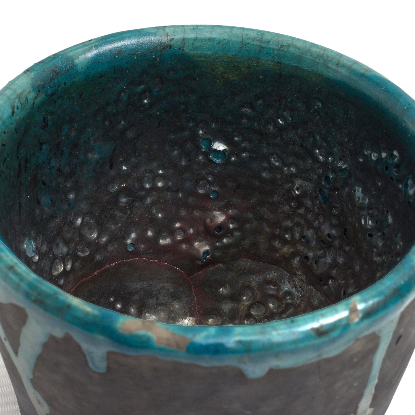 Contemporary Artide Vase Mangkuk Bowl Ceramic Metal Coating Black Green