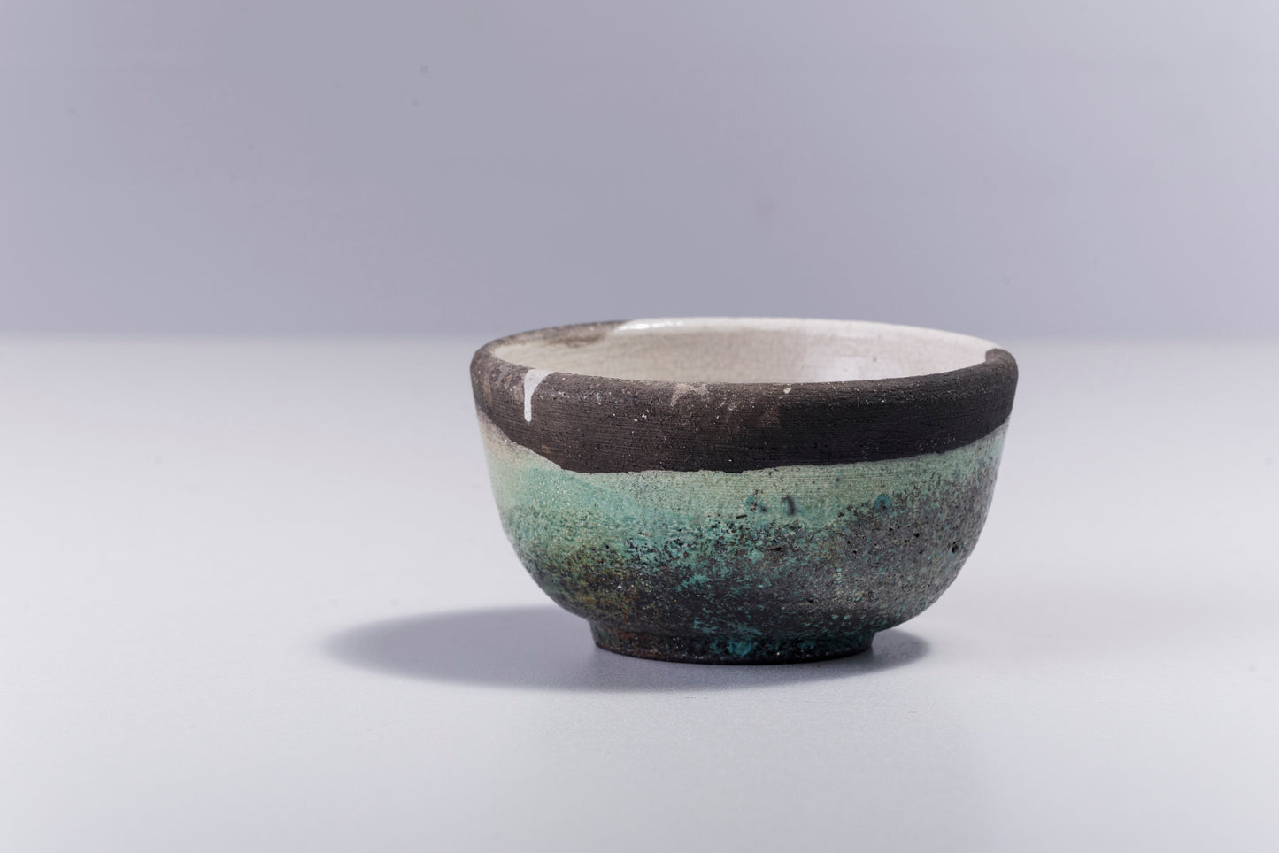 Japanese Cloud Tea Cups Raku Ceramic Natural Green Gold