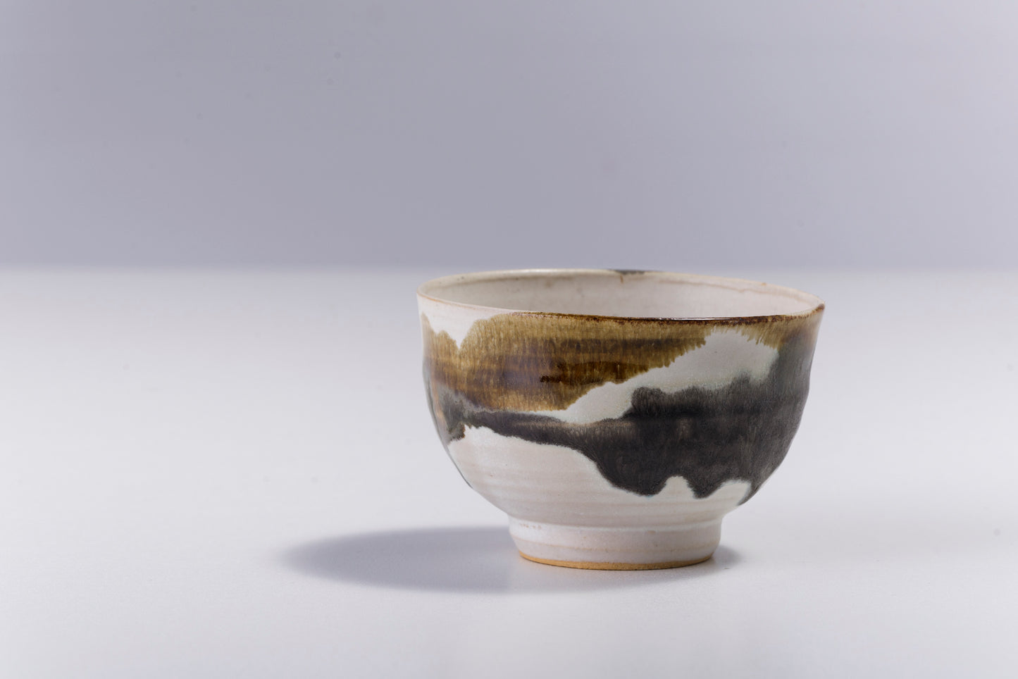 Japanese Cloud Tea Cups Raku Ceramic Natural Green Gold