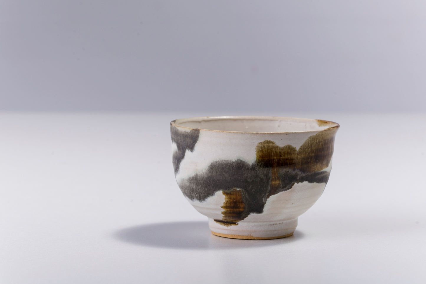 Japanese Cloud Tea Cups Raku Ceramic Natural Green Gold