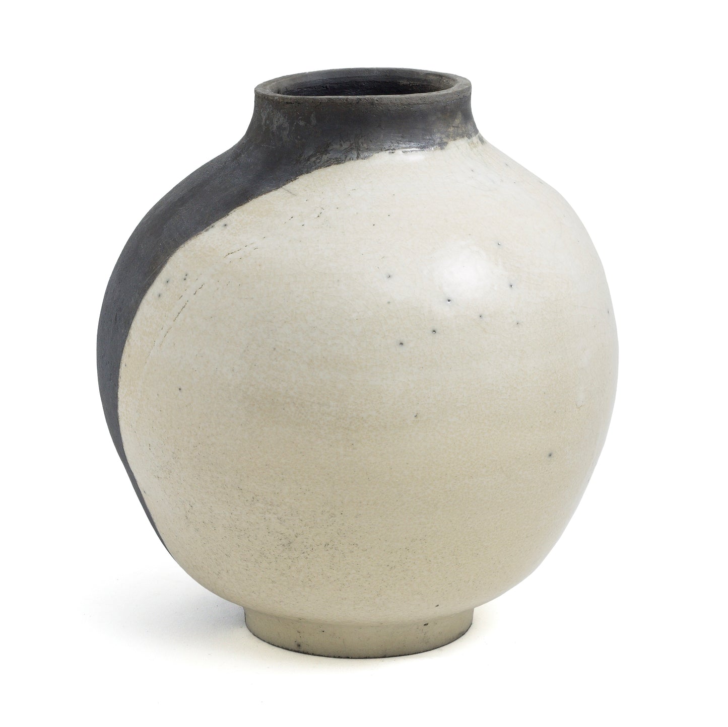 Japanese Modern Minimalist Shadow Sculptures Set Raku Ceramic White Black