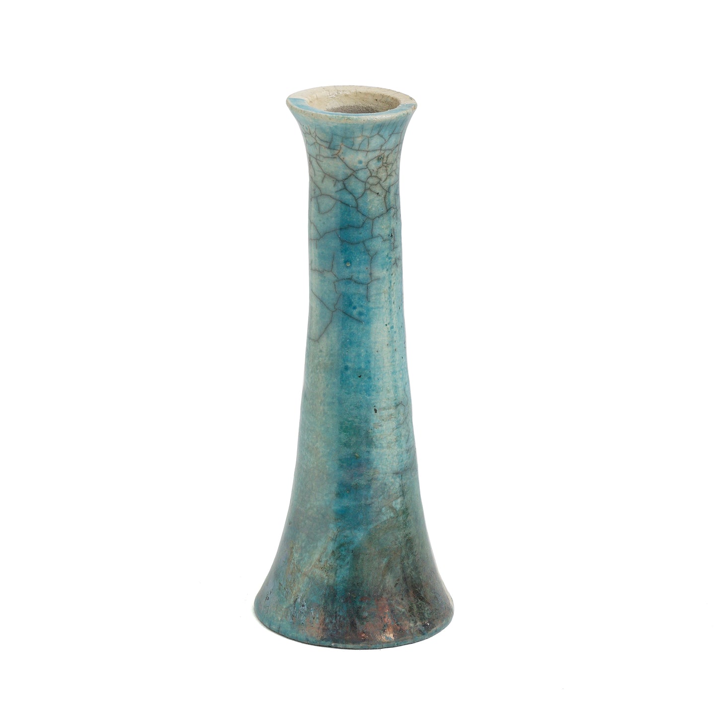 Japanese Modern Stelo Wake Set of 2 Candle Holders Raku Ceramic White Green
