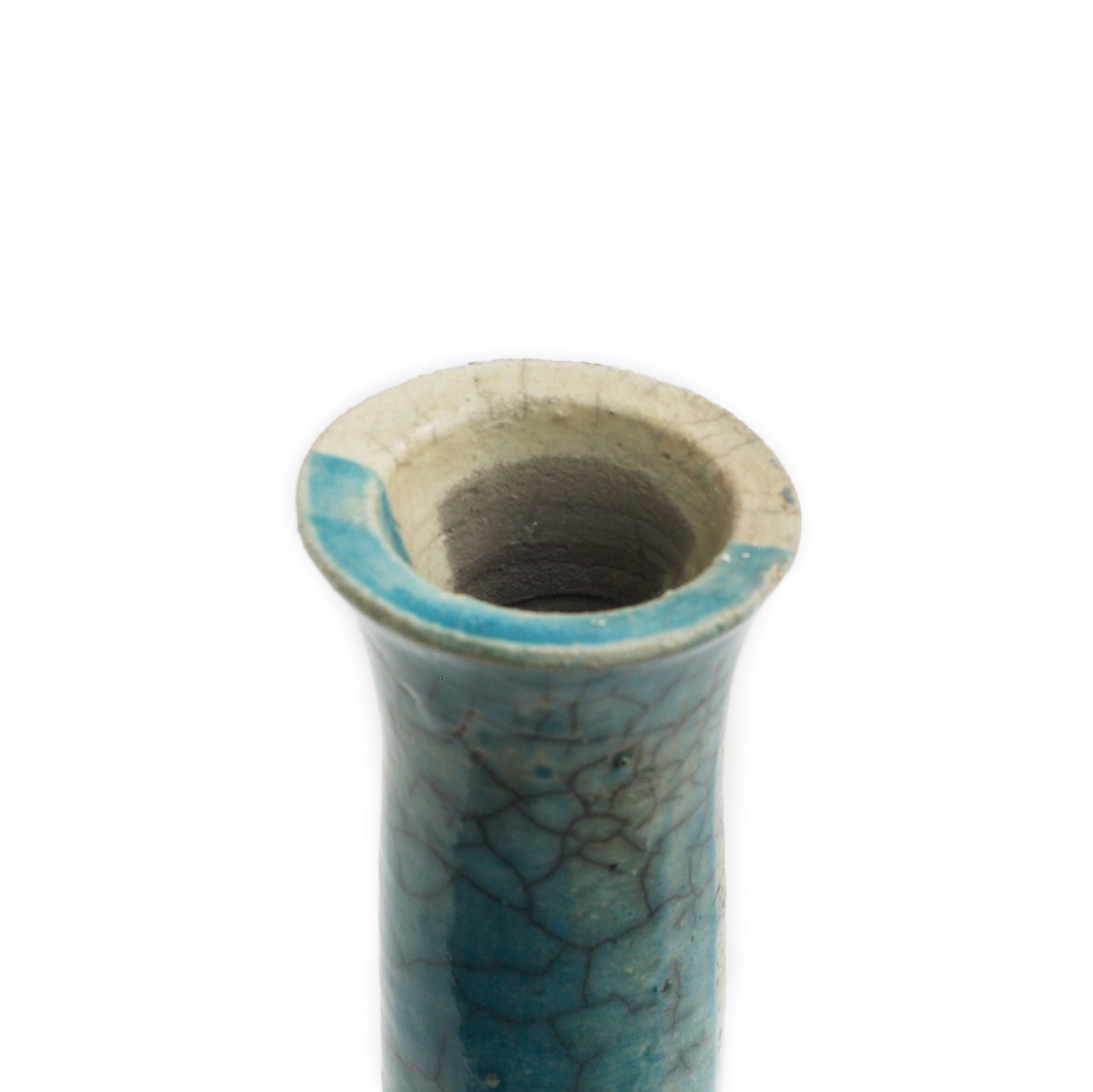 Japanese Modern Stelo Wake Set of 2 Candle Holders Raku Ceramic White Green