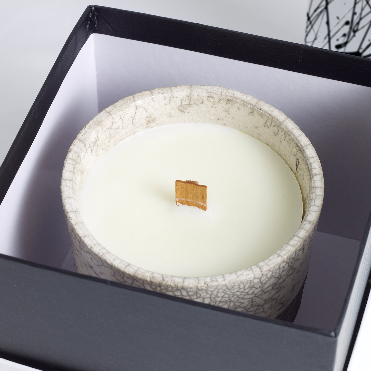 Present Box for Komorebi Candles and Cups Black White Dripping LAAB